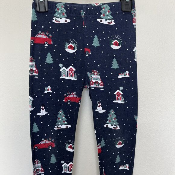 Children’s Place PJ Place | Blue Christmas Pajama Pants Tree Car Snowman Size 6 - Picture 3 of 6